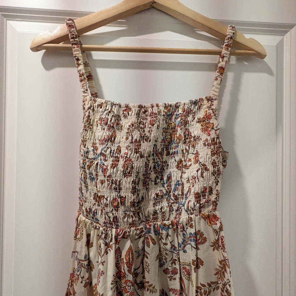‼️ Last Chance ‼️ Old Navy Floral Midi Dress - Beige and Rust - Picture 2 of 5